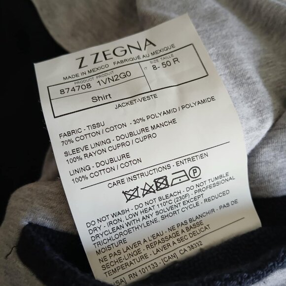 ZZEGNA - Casual shawl collar cotton jacket - Sz 50 - Picture 9 of 12